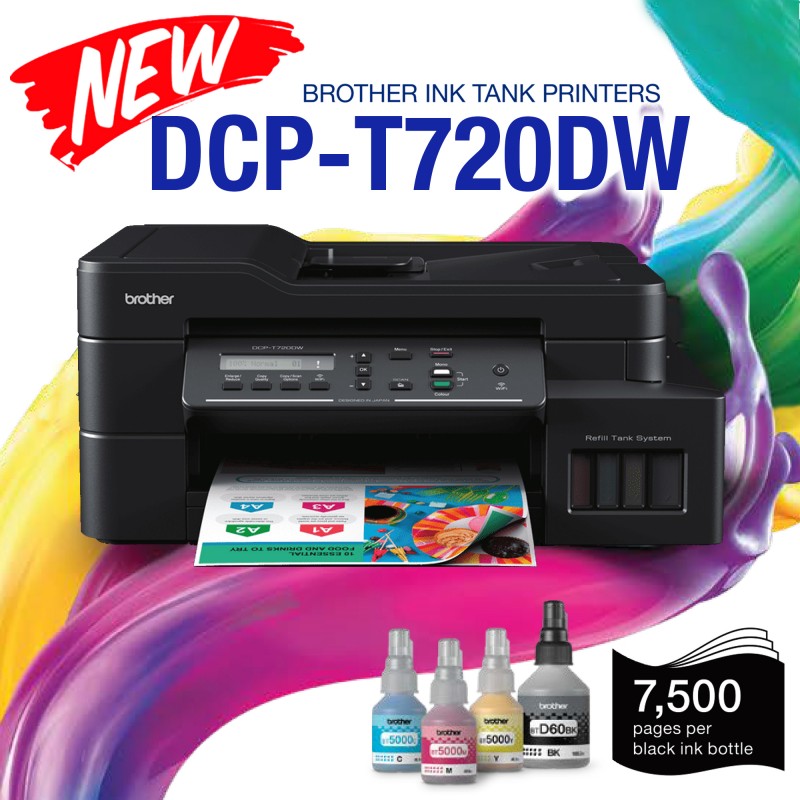 Dcp t720w wireless all in one ink tank printer